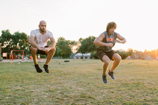 Two Man Workout In The Park