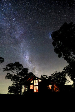 Cabin under the milky way.