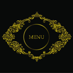 ornamental floral elements for design in vintage stile.