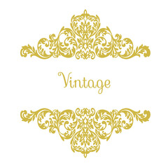 ornamental floral elements for design in vintage stile.