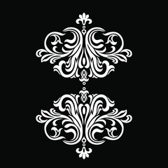 ornamental floral elements for design in vintage stile.