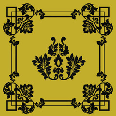 ornamental floral elements for design in vintage stile.