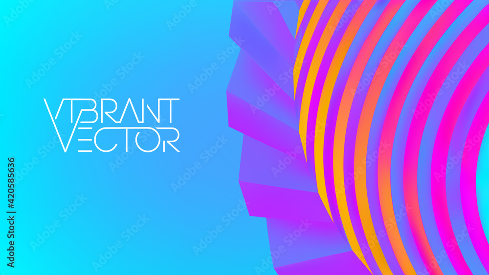 Poster geometric colorful background futuristic digital purple concept. abstract gradient digital vector.