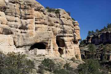 Fototapeta na wymiar USA, New Mexico. Ancient cliff dwellings.