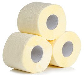 Rolls of toilet paper isolated on white