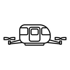 Unmanned taxi cab icon, outline style