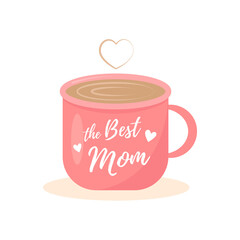 The Best Mom with cup illustration