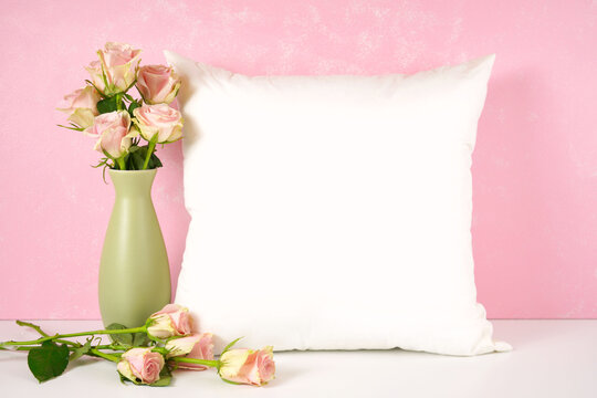 Mother s Day Valentine wedding product mockup styled with blush pink roses.