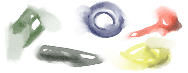 abstract colored watercolor paint strokes