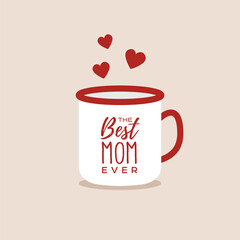 The Best Mom with cup illustration