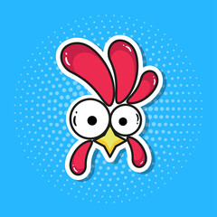 funny cock in pop art style © Tatsiana