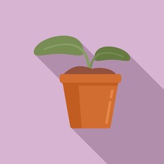 Plant pot icon, flat style