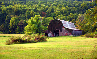 Fototapeta na wymiar Barn on Tennessee Farm Land