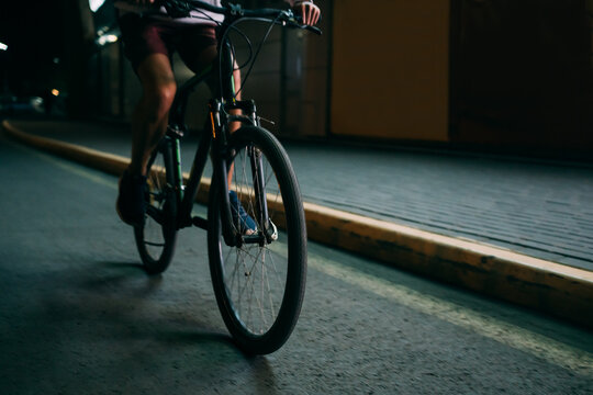 Bicycle at the night lights