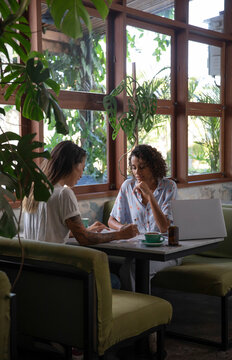 Two female entrepreneurs on a meeting