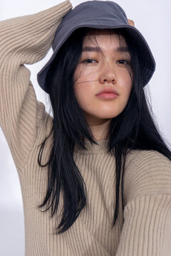 portrait of a beautiful Asian girl in the Studio