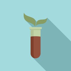 Agronomist test tube icon, flat style