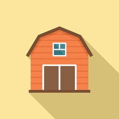 Farm barn icon, flat style