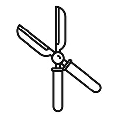 Garden scissors icon, outline style