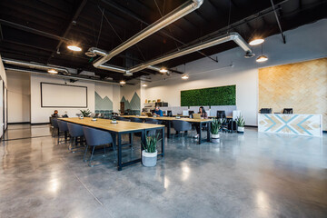 Modern Coworking Office with People