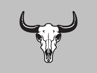 Bison ( buffalo ) skull vector illustration © Zoran Milic