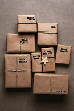 Kraft paper Christmas gift wrapping