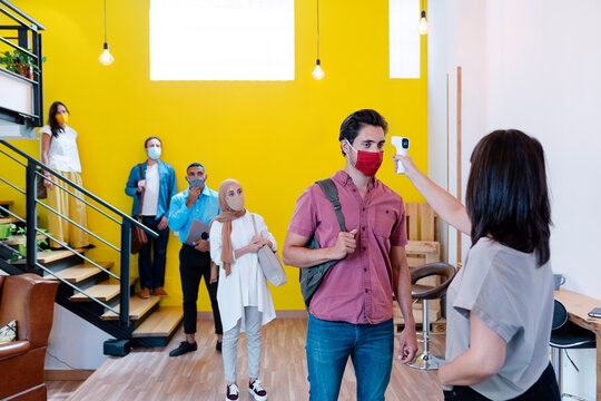 Coronavirus Temperature Check In Office