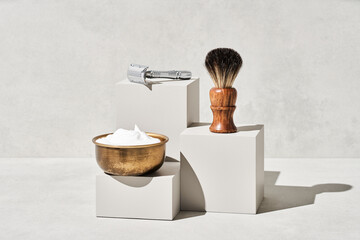 Cubes with assorted shaving products