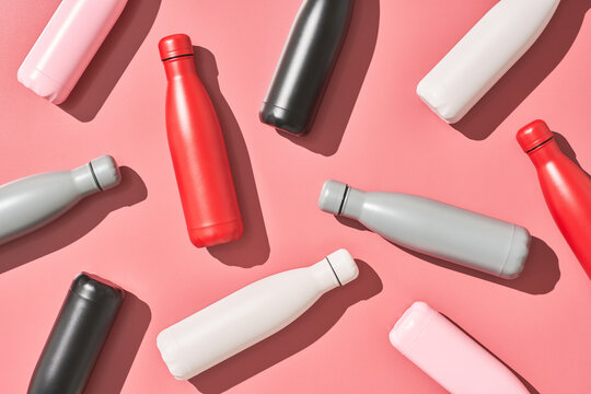 Collection of reusable water bottles