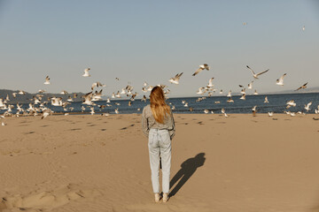 Woman Standing on beach