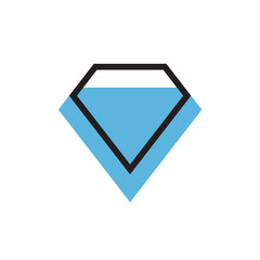 Blue diamond logo template vector illustration, isolated on white background