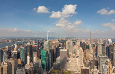 View of New York City from the Empire State Building, Manhattan, New York.