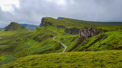 Fototapeta na wymiar Hill Landscape With Path In Scotland