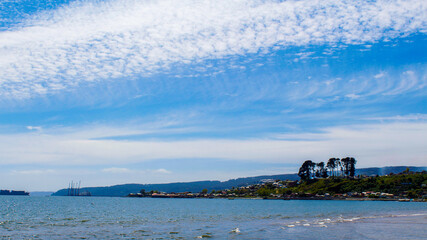 Paisajes del oc&eacute;ano en el muelle.