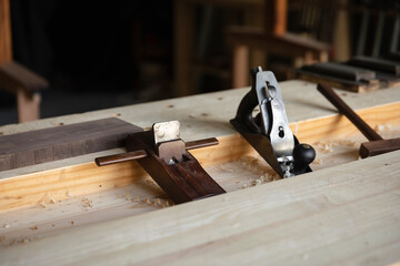 furniture making tools in workshop