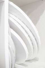 Fototapeta premium Abstract image of white on white. Combination of round shapes. Artistic reception. High quality photo