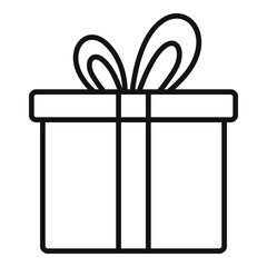 Marketing gift box icon, outline style