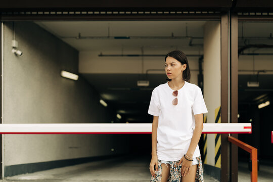 outdoors portrait of young woman