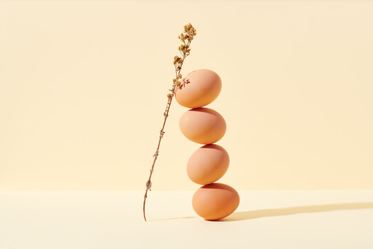 Stacked Up Eggs with Twig