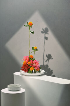 Japanese style flower arrangement ikebana