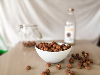White bowl of quinoa's cereal