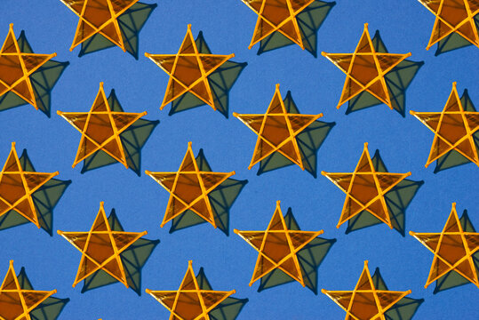 Seamless pattern made by star lanterns