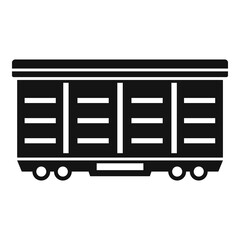 Train cargo wagon icon, simple style