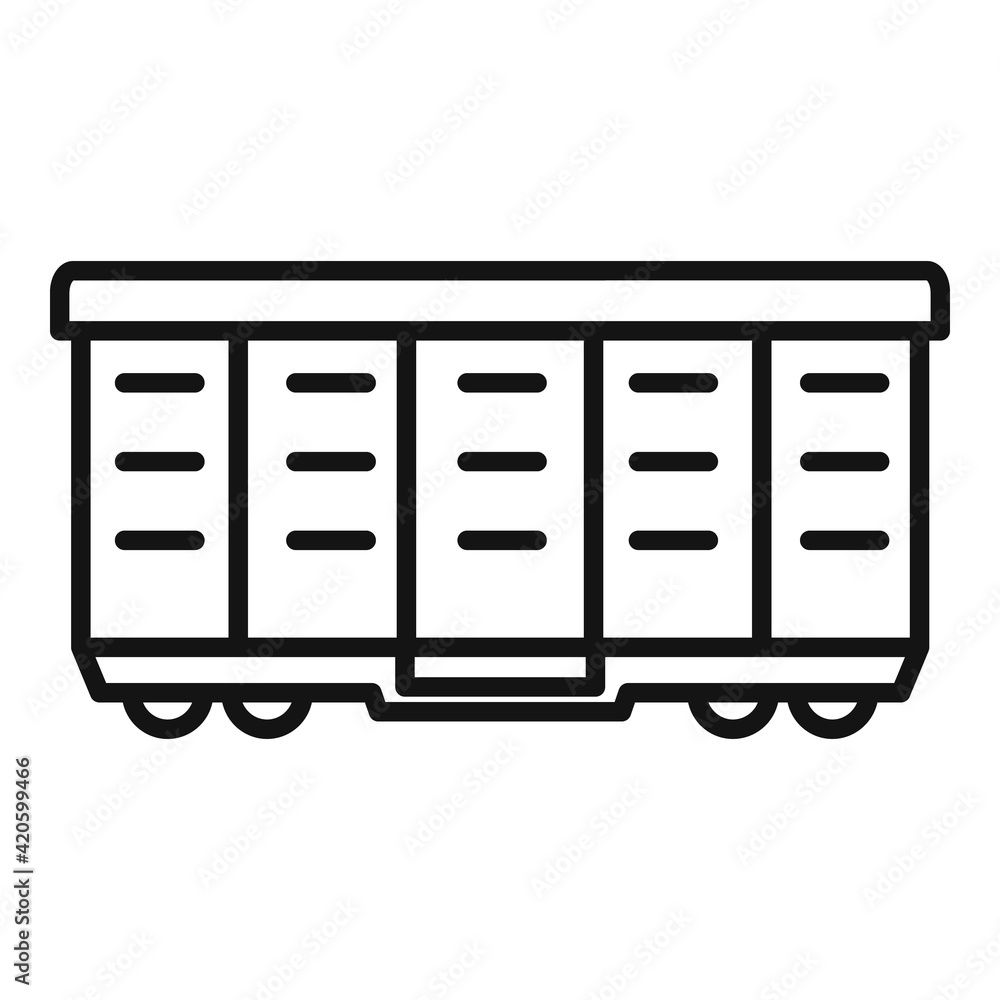 Canvas Prints Train cargo wagon icon, outline style