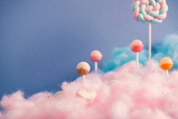 Cotton clouds, lollipop candy land