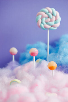 Cotton clouds, lollipop candy land