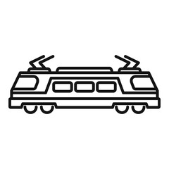 City electric train icon, outline style