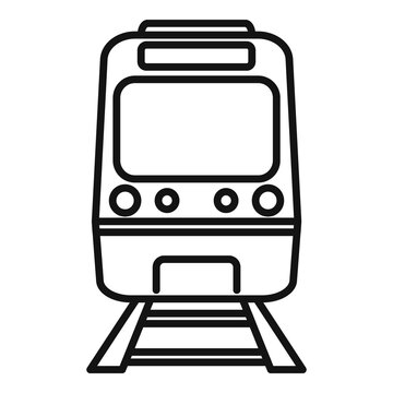 Subway Train Icon, Outline Style