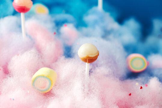 Cotton clouds, lollipop candy land