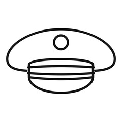Electric train driver cap icon, outline style